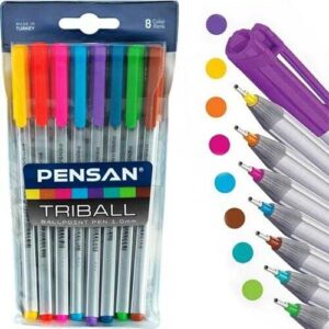Pensan Triball Tükenmez Kalem Renkli 8’li Vakumlu
